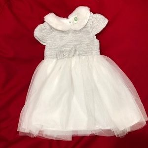 Little Me size 12m | white & silver dress